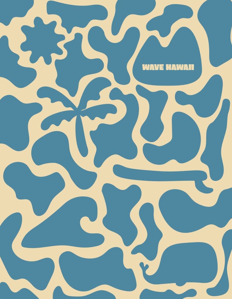 NatureLite Magnet-Badetuch Beach Ocean Camou Badetuch WAVE HAWAII