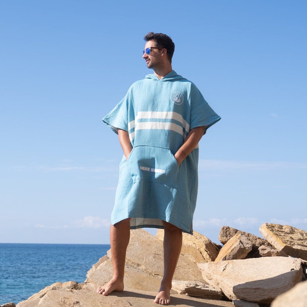 NatureLite Travel Poncho Stripes Blue Travel Ponchos WAVE HAWAII