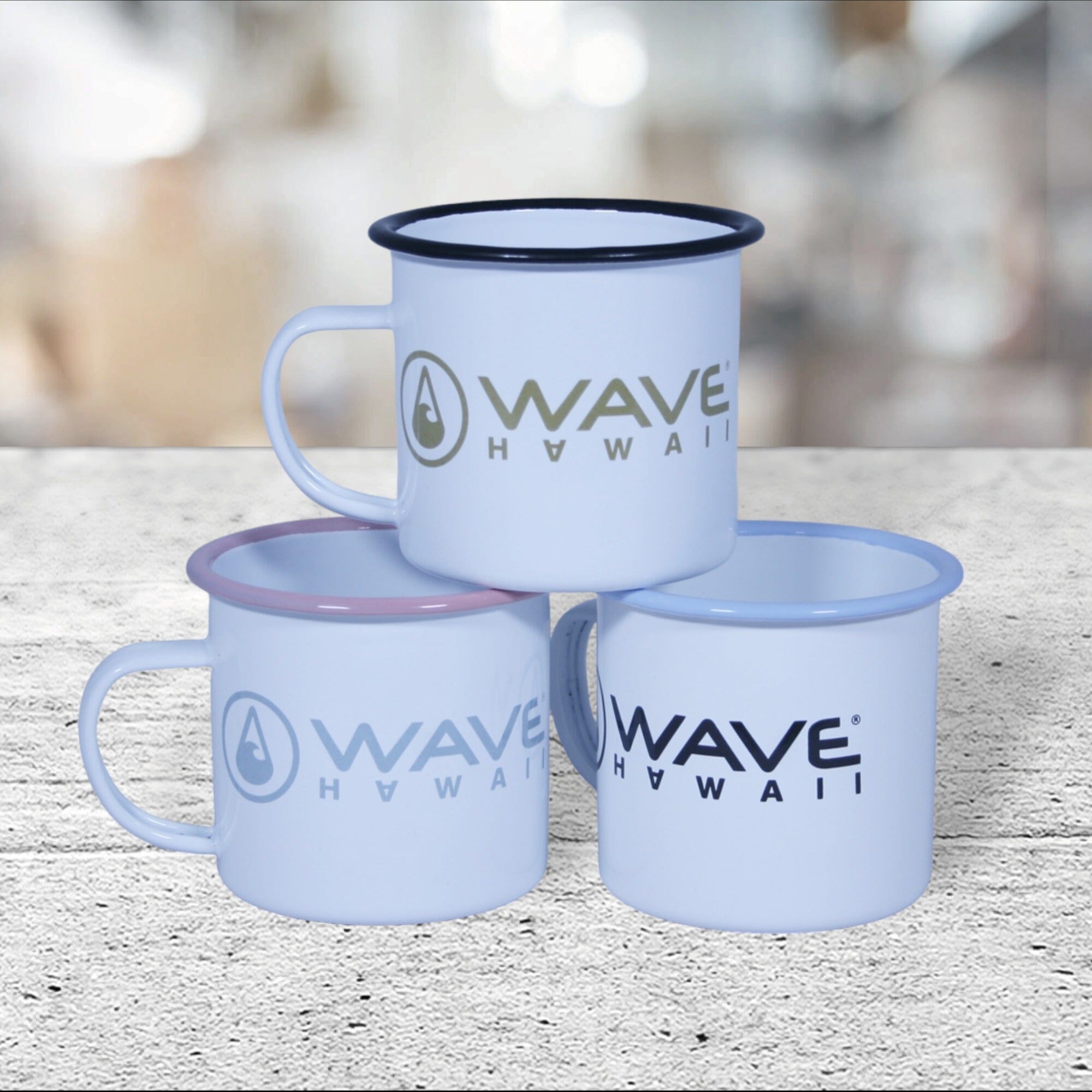 Emaille-Tasse blue-black, 350 ml Tasse WAVE HAWAII