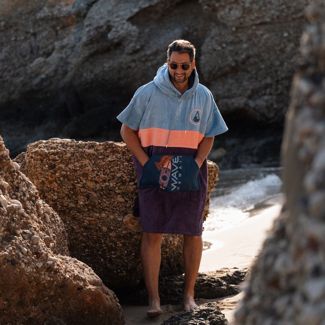 Poncho Kiholo, Baumwolle Velours Style Ponchos WAVE HAWAII