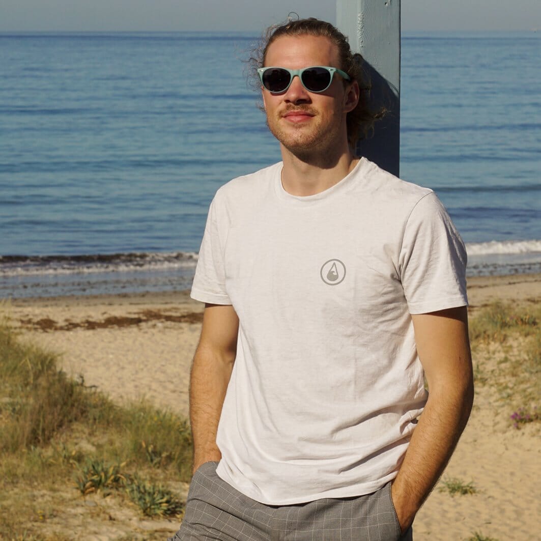 T-Shirt Kalaoa, Heather Cream Grey, Bio Baumwolle T-Shirt WAVE HAWAII