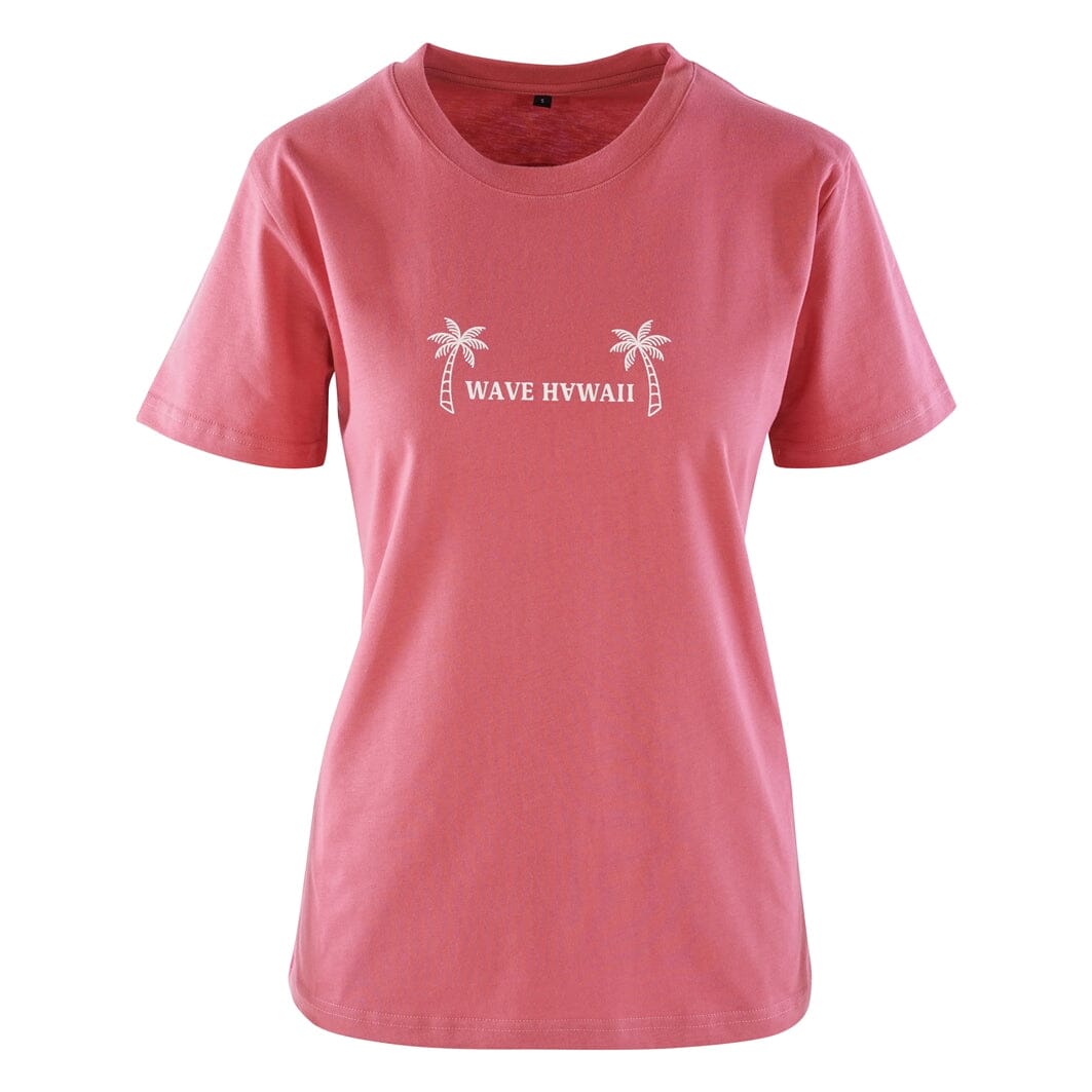 T-Shirt Waimea Women, Hibiscus Red, Bio Baumwolle T-Shirt WAVE HAWAII