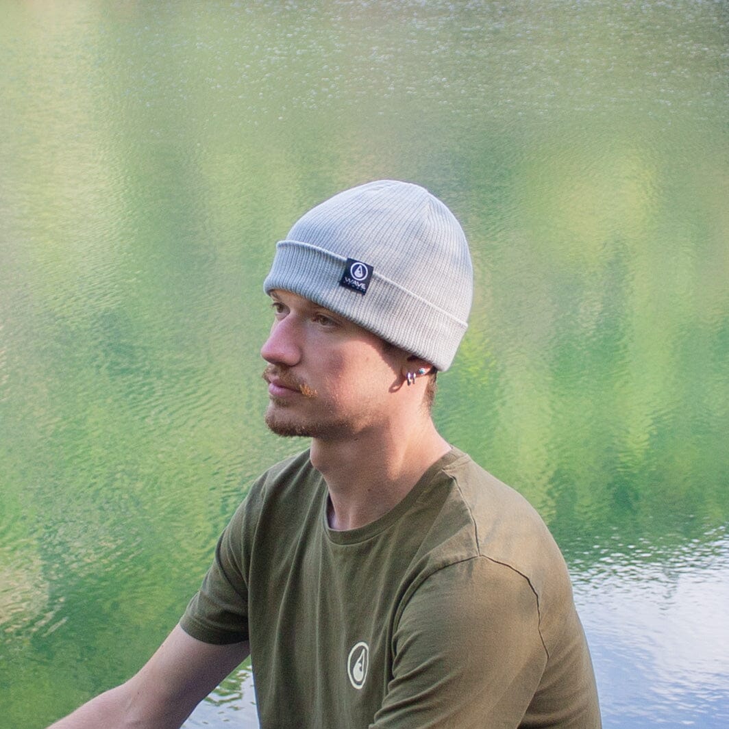 Beanie Bio Cotton Light Grey Beanie Wave Hawaii