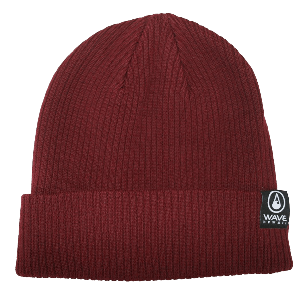 Beanie Bio Cotton Burgundy Red | WAVE HAWAII