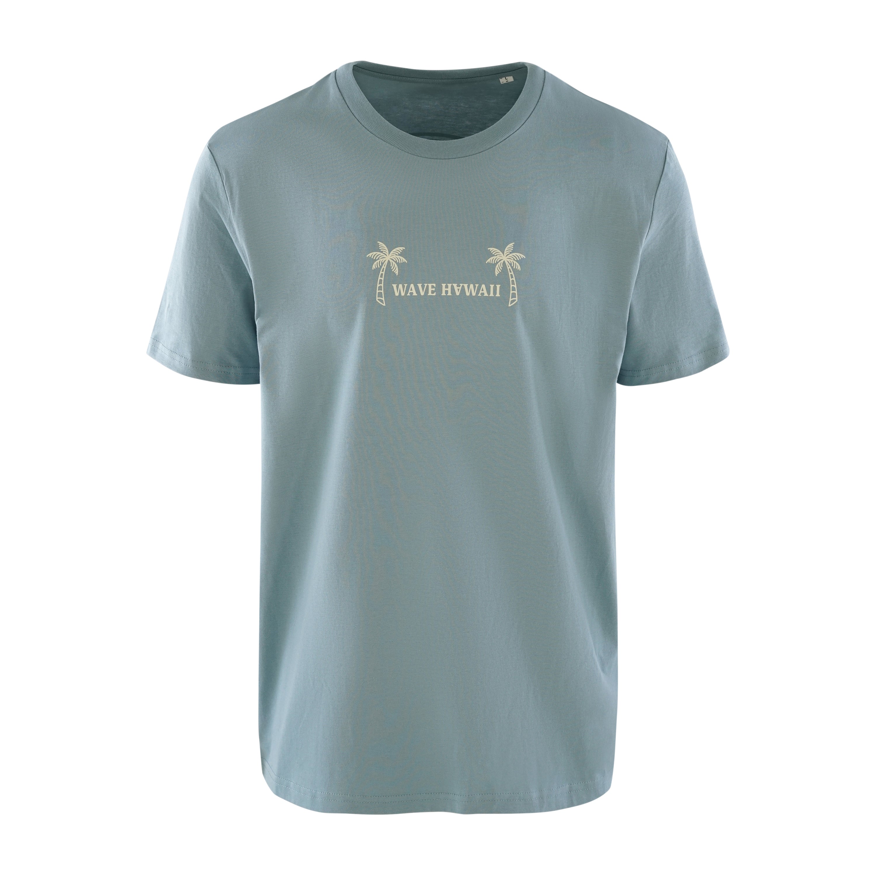 T-Shirt Waimea Blue, Bio Baumwolle T-Shirt WAVE HAWAII