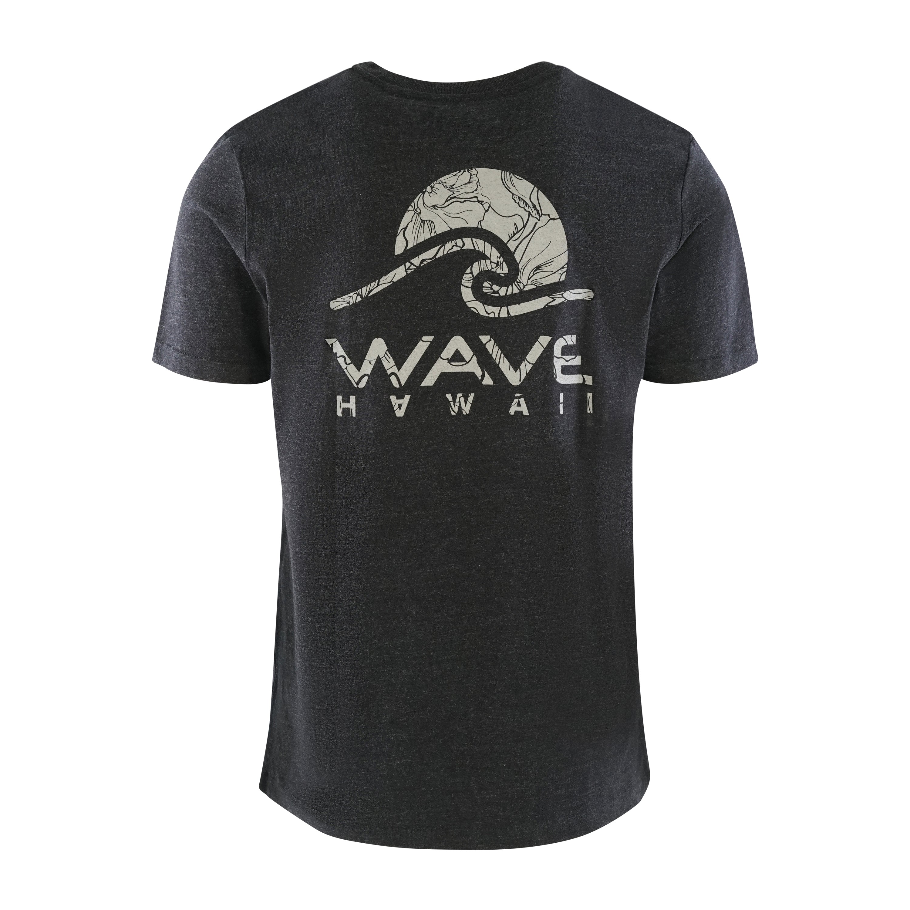 T-Shirt Kalaoa, Heather Black, Bio Baumwolle T-Shirt WAVE HAWAII