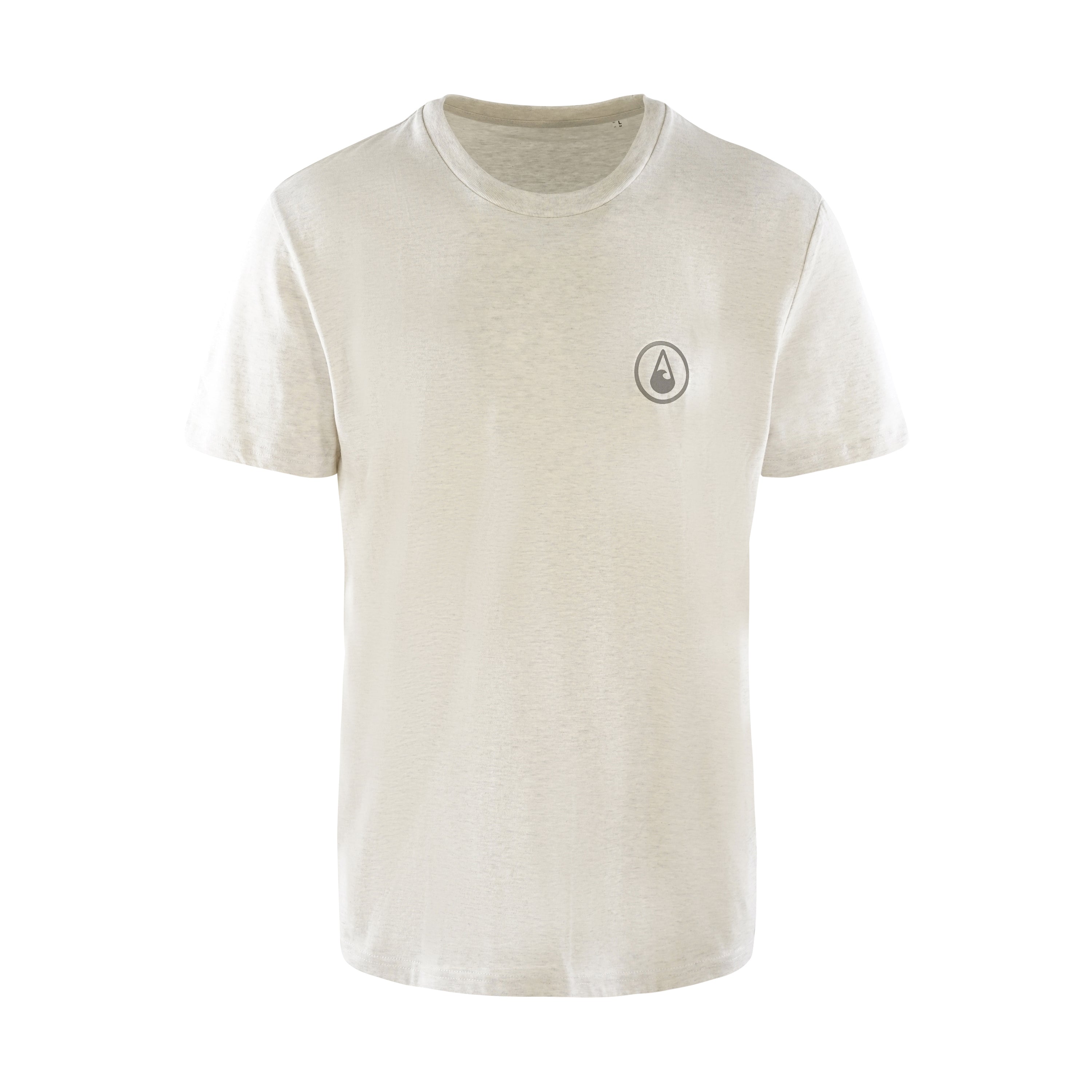 T-Shirt Kalaoa, Heather Cream Grey, Bio Baumwolle T-Shirt WAVE HAWAII