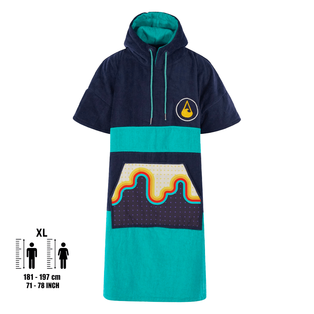 Poncho Bluebow, Baumwolle Velours Style Ponchos WAVE HAWAII 