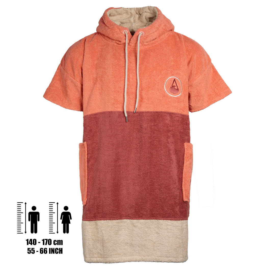 Wave Hawaii Cotton Seta Unisex Poncho rot S - Damenshirts, -blusen & -pullover