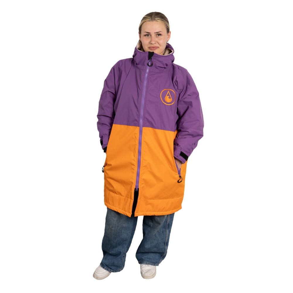 Storm Robe Yukon Purple Orange - Wasserdichter Umkleidemantel Wasserdichte Storm Ponchos WAVE HAWAII 