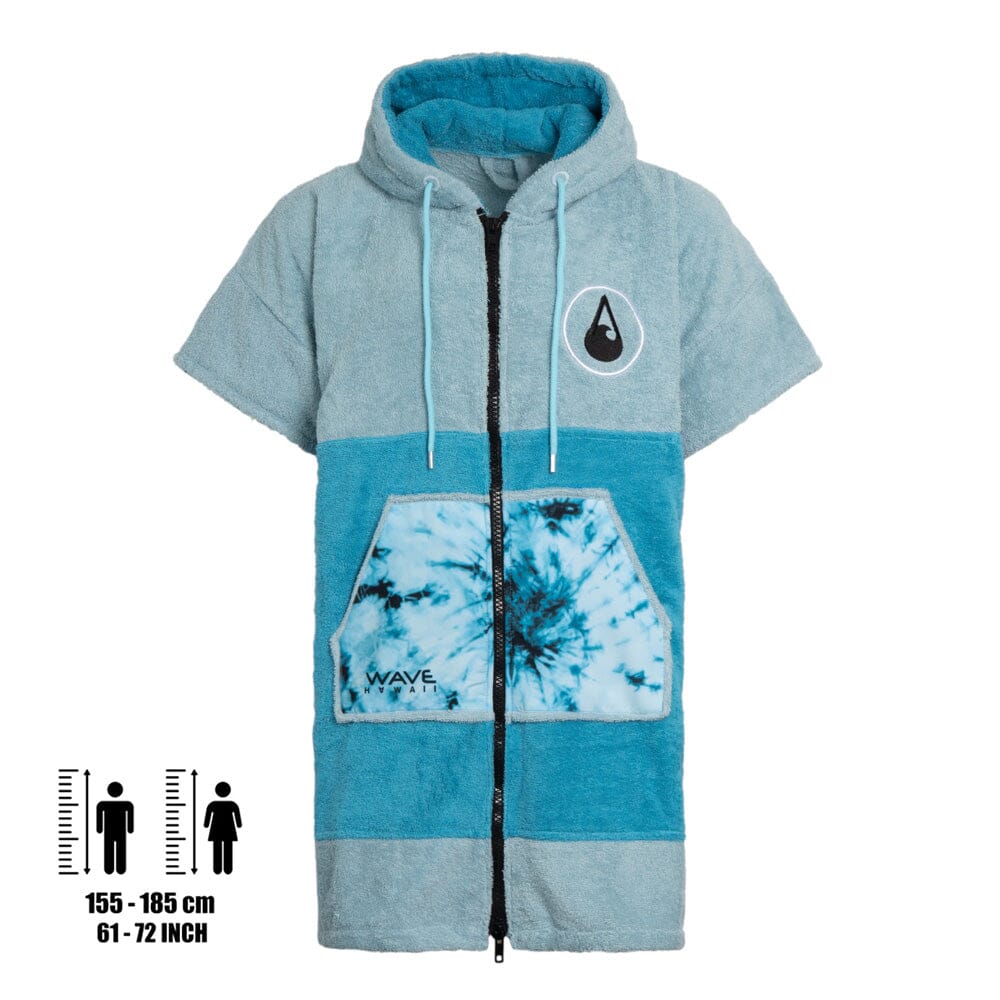 Wave Hawaii Zip Flyh Unisex Poncho  hellblau M - Damenshirts, -blusen & -pullover