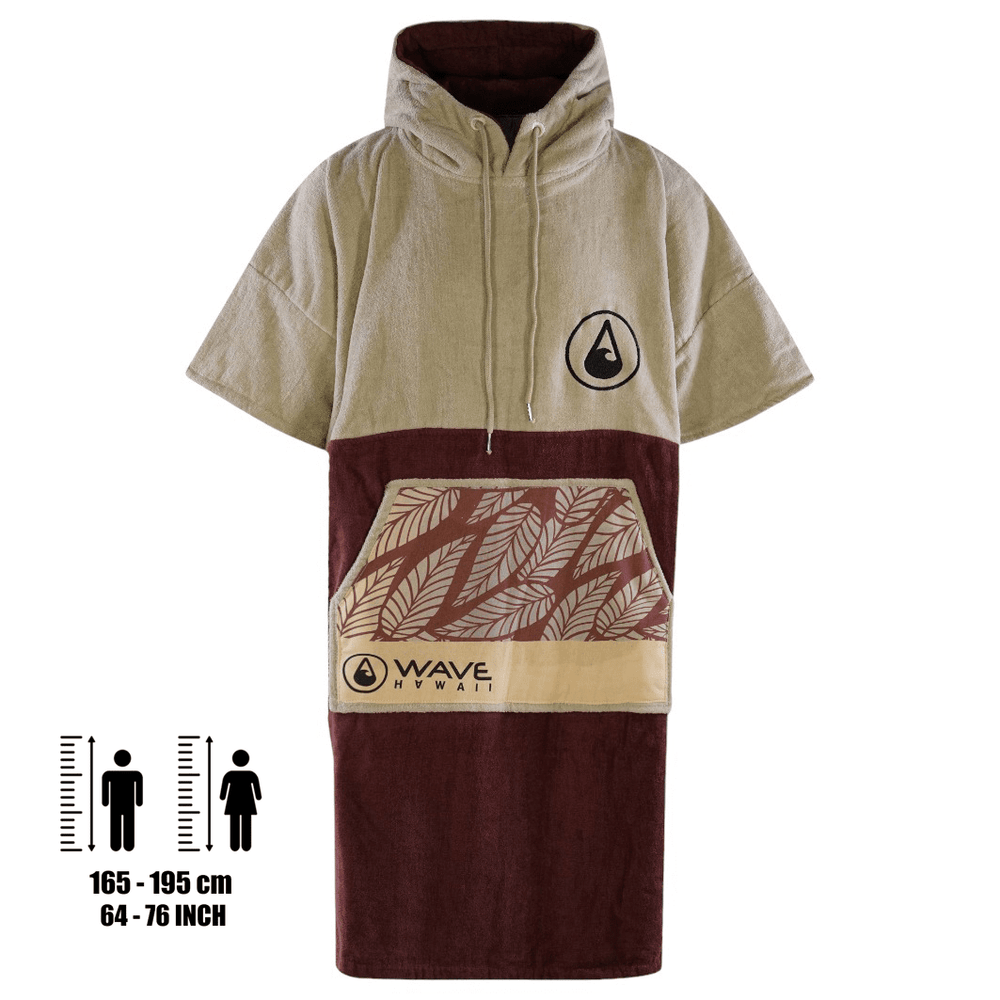Poncho Travel WAVE HAWAII Lighd | In Cotone 100%, Leggero E Pieghevole | Ideale Per Spiaggia, Piscina, Palestra, Viaggi