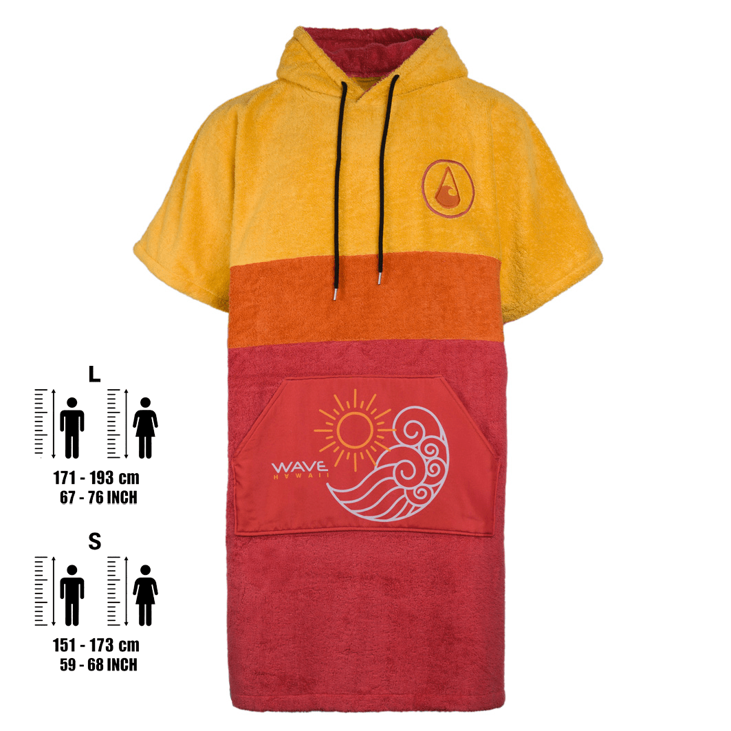 Wave Hawaii AirLite Paia Unisex  Poncho rot S - Damenshirts, -blusen & -pullover