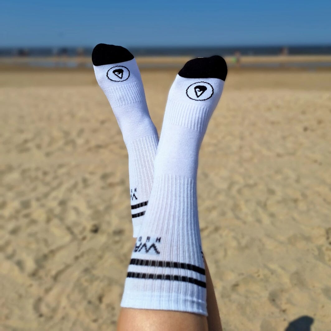 Crew Socks Stripes + Logo white Socken WAVE HAWAII 