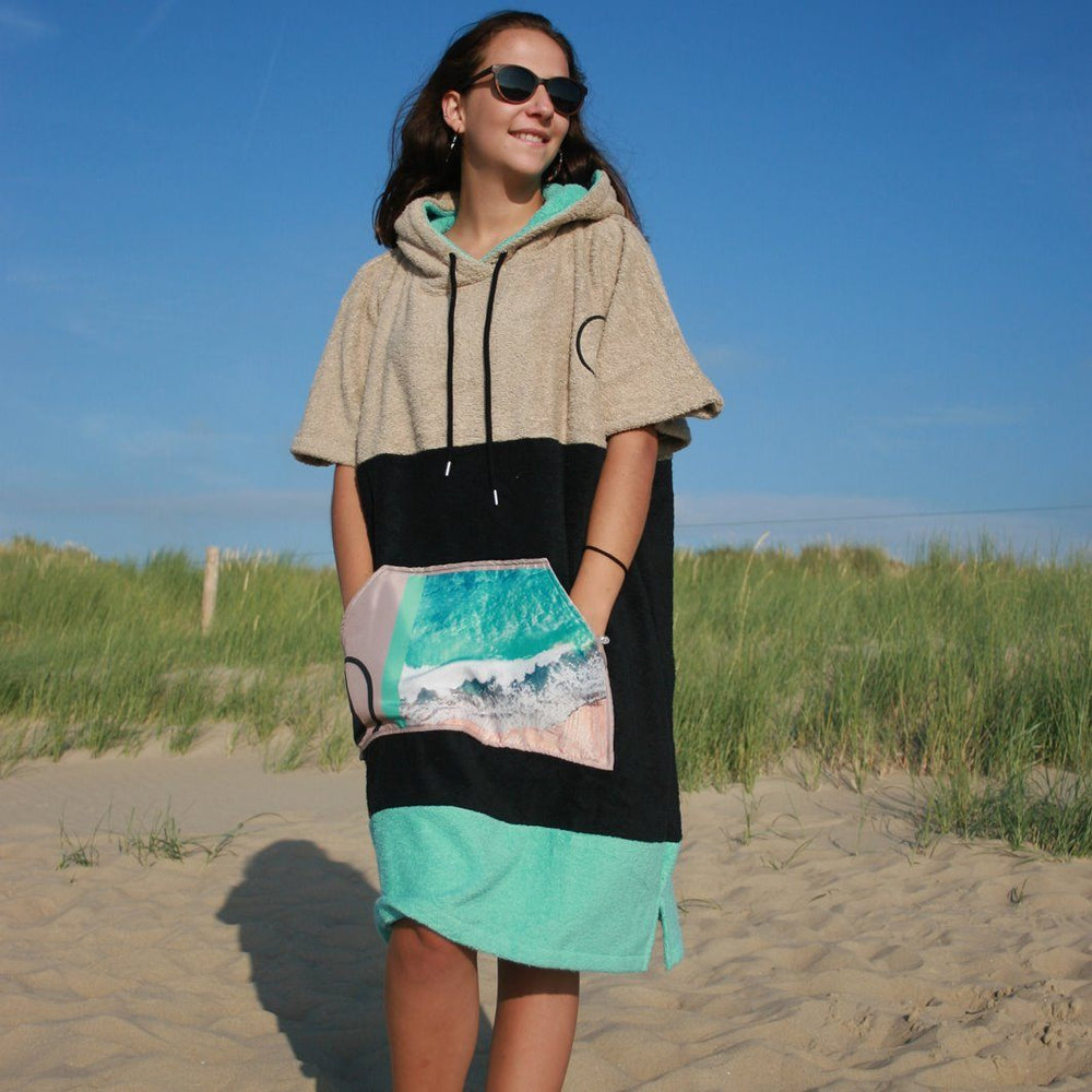Poncho Pink Wave XS, Baumwolle Velours main image 1
