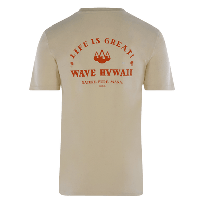 T-Shirt Mana creme, Bio Baumwolle T-Shirt WAVE HAWAII 