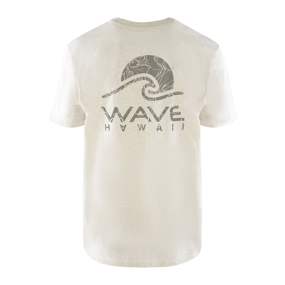 T-Shirt Kalaoa, Heather Cream Grey, Bio Baumwolle T-Shirt WAVE HAWAII 